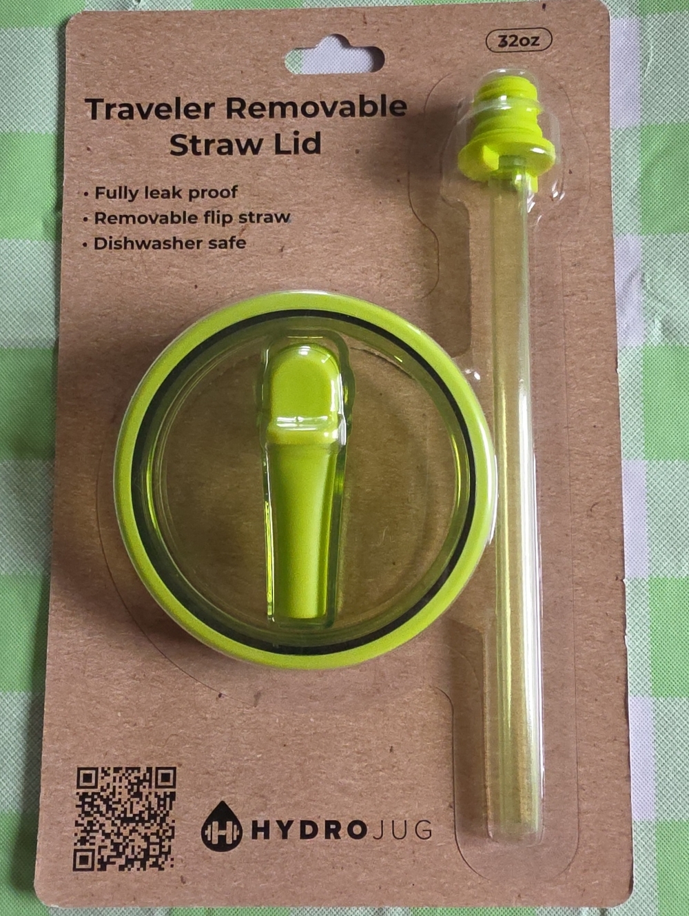 HydroJug 32 oz Traveler Removable Straw Lid - Lime Green
